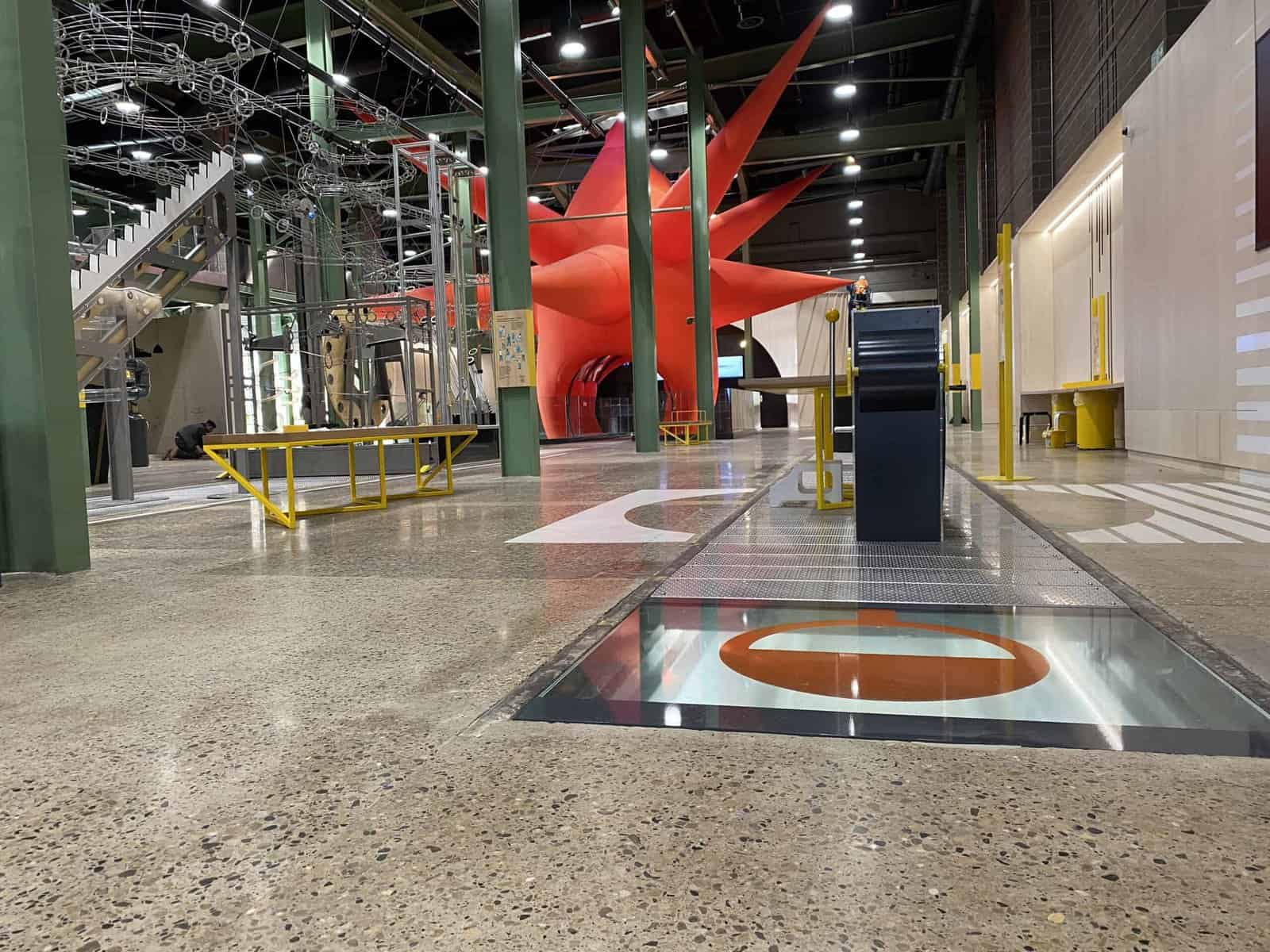 Polished concrete floor in York Railway